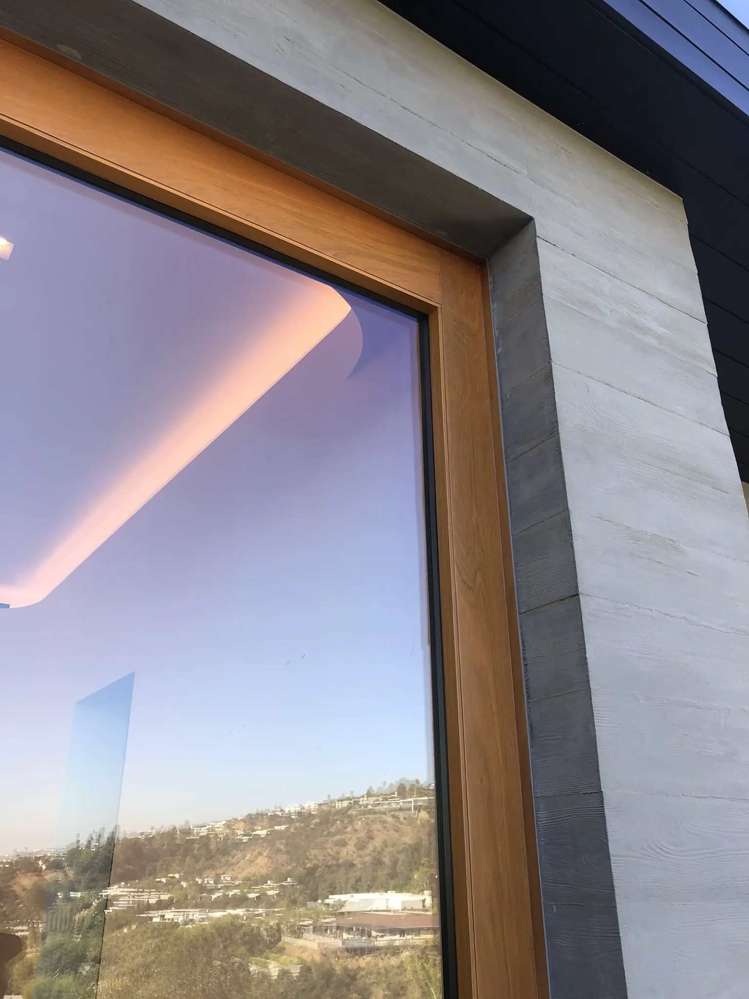 Large window looking out to a mountain landscape